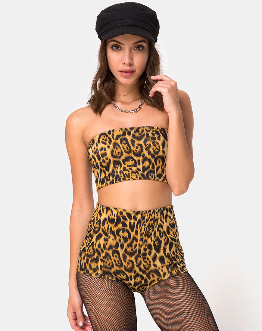 Hilly High Waist Hot Pant in Leopard