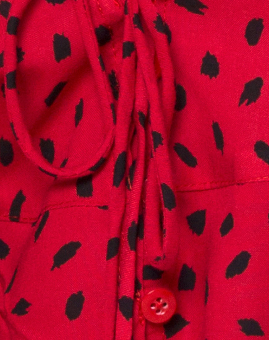 Image of Vinequa Top in Mini Diana Dot Red and Black