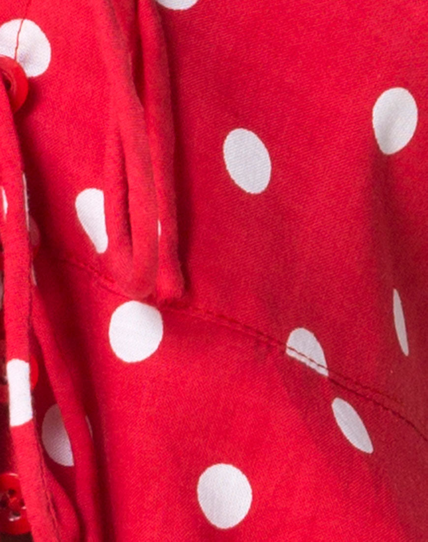 Image of Vinequa Top in Medium Polka Red and White