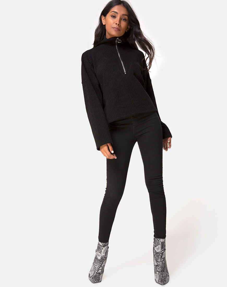 Image of Vinnie Jumper in Knit Black