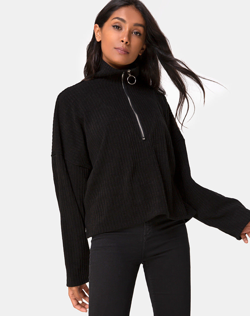 Image of Vinnie Jumper in Knit Black