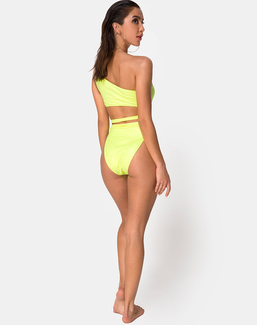 Image of Vixie Swimsuit in Coated Lime