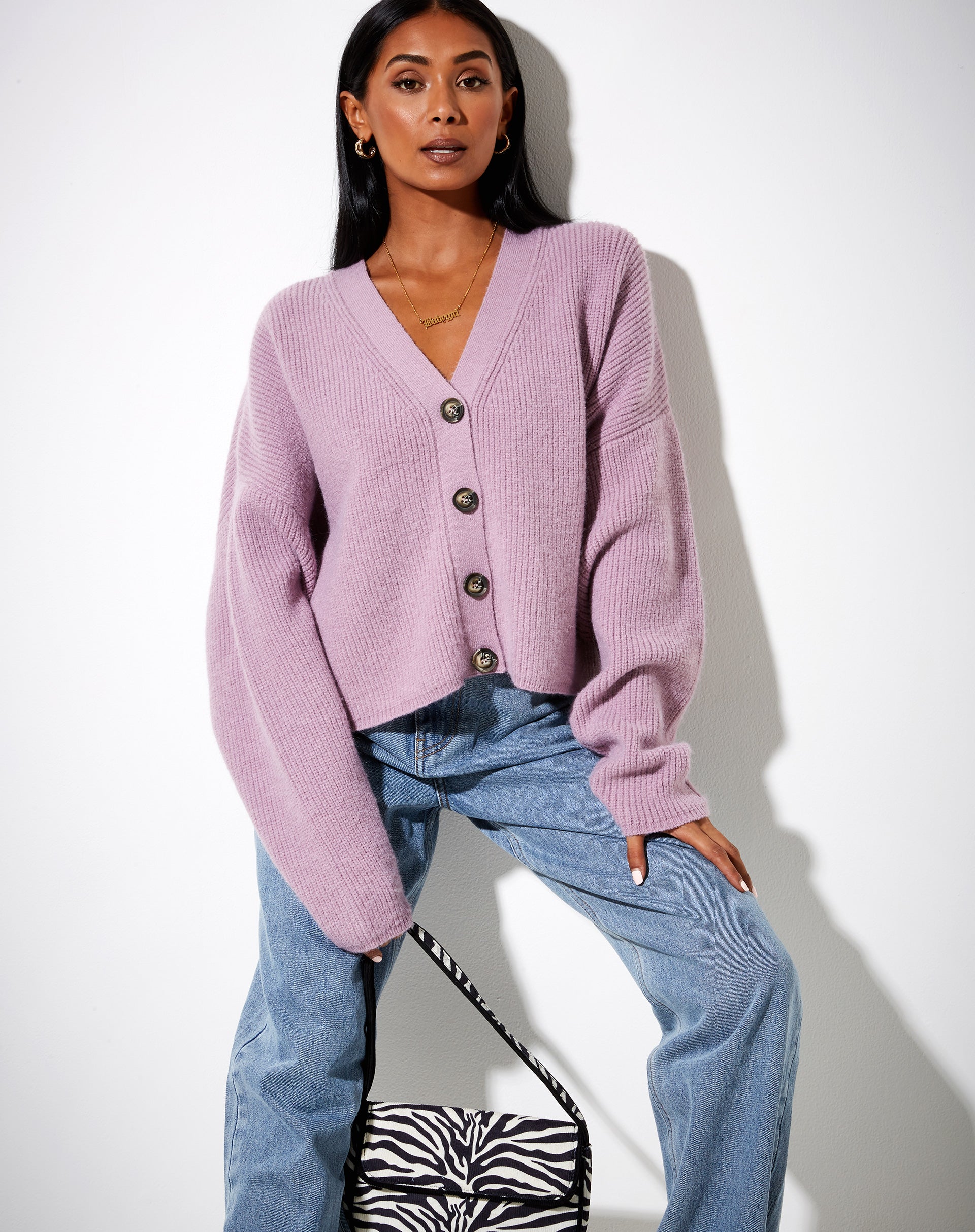 Image of Wallace Cardi in Dusty Lilac