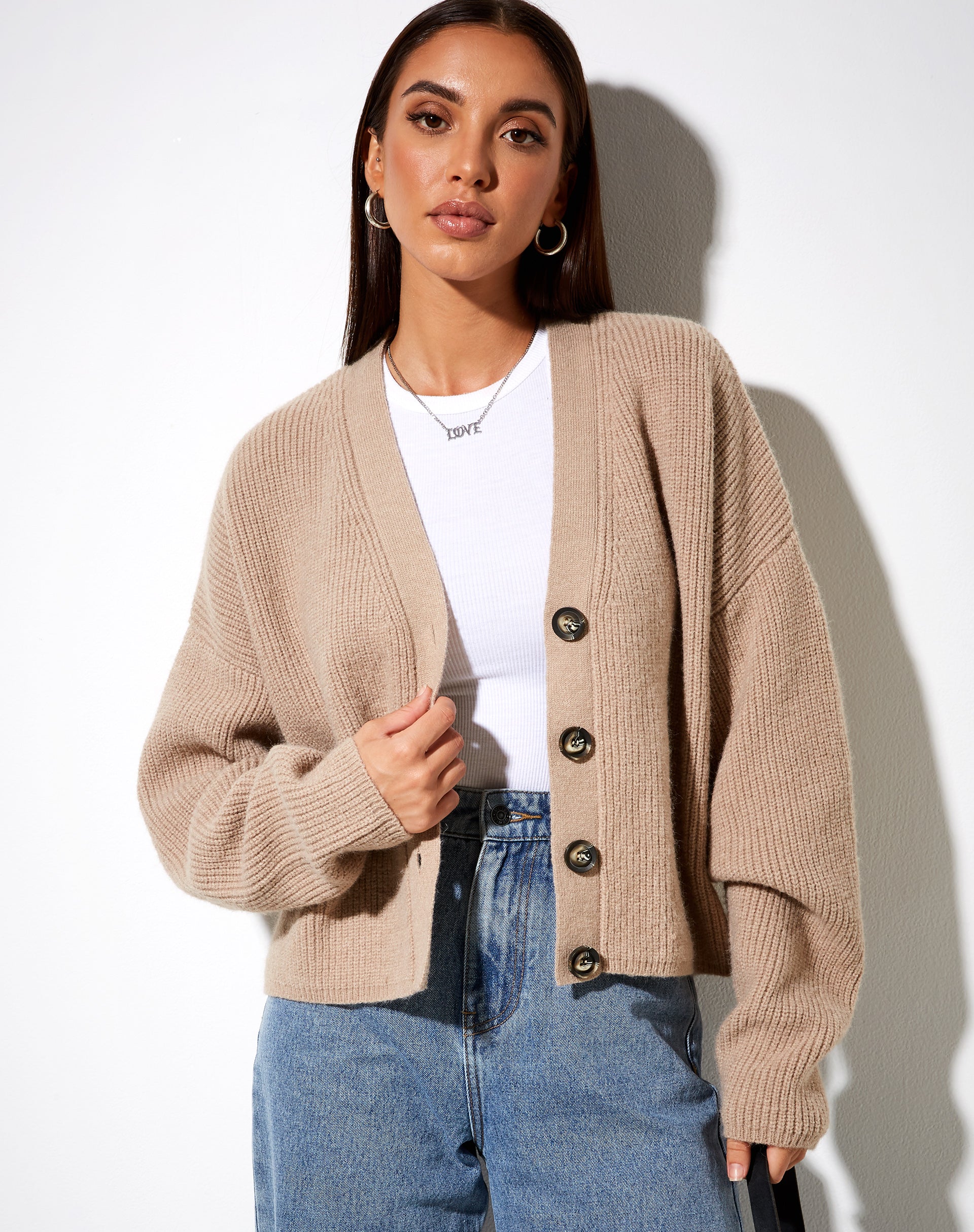 Image of Wallace Cardi in Grey Beige