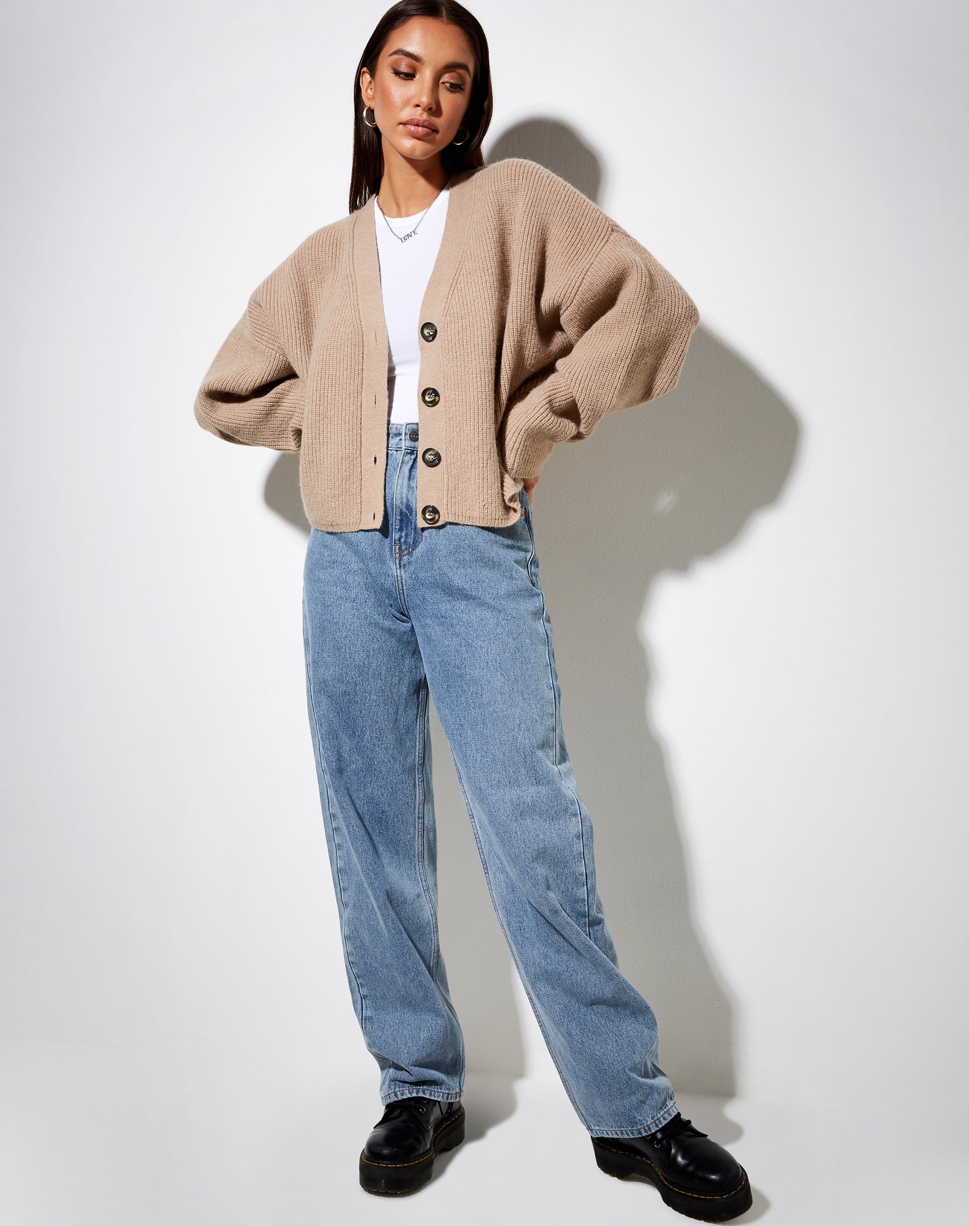 Image of Wallace Cardi in Grey Beige