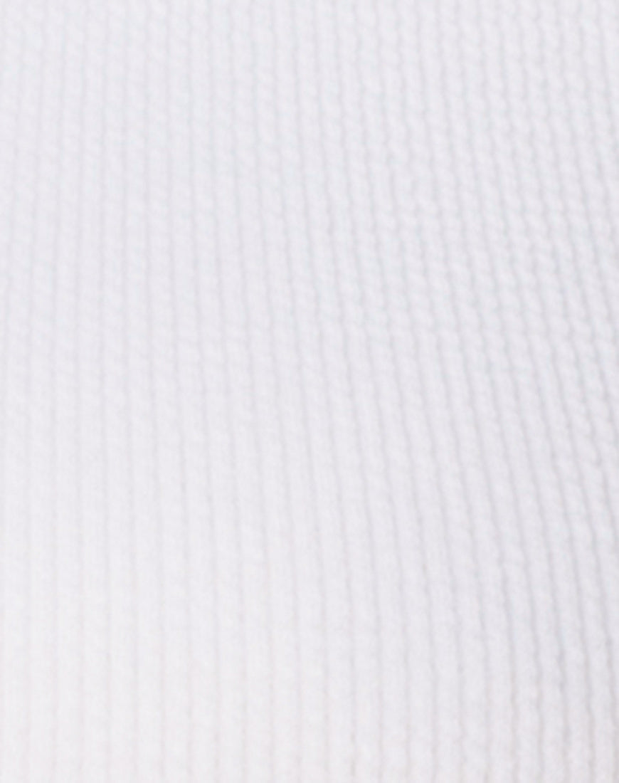 Image of Sattia Bodycon Dress in Mini Rib White