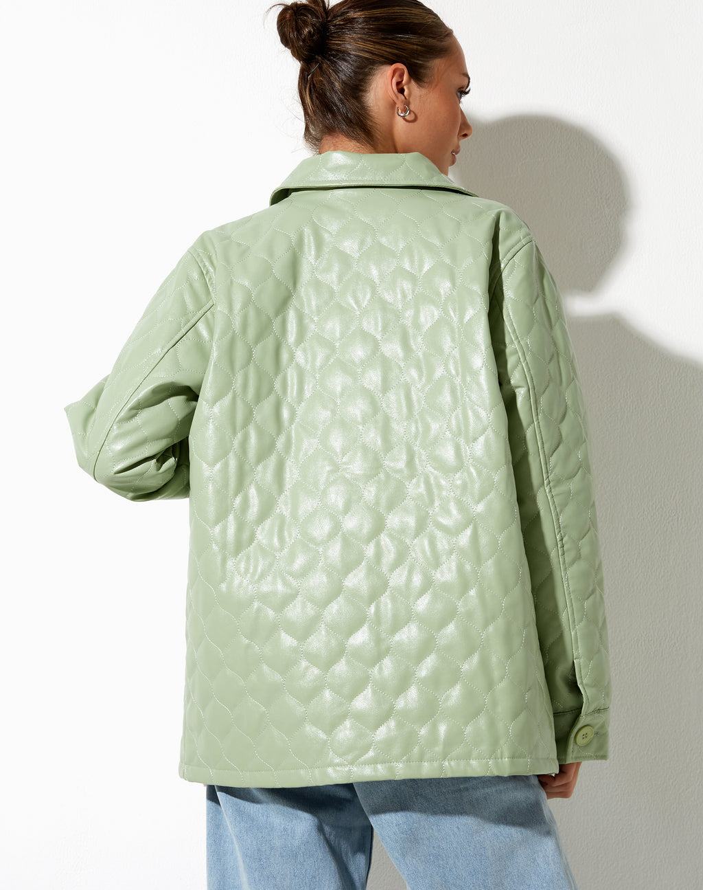 Winka Jacket in Quilted PU Pastel Mint