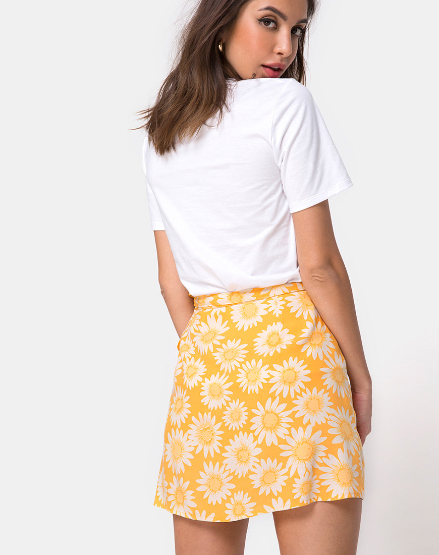 Image of Derla Wrap Skirt in Sunkissed Floral Yellow