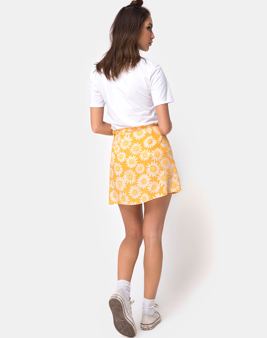 Image of Derla Wrap Skirt in Sunkissed Floral Yellow