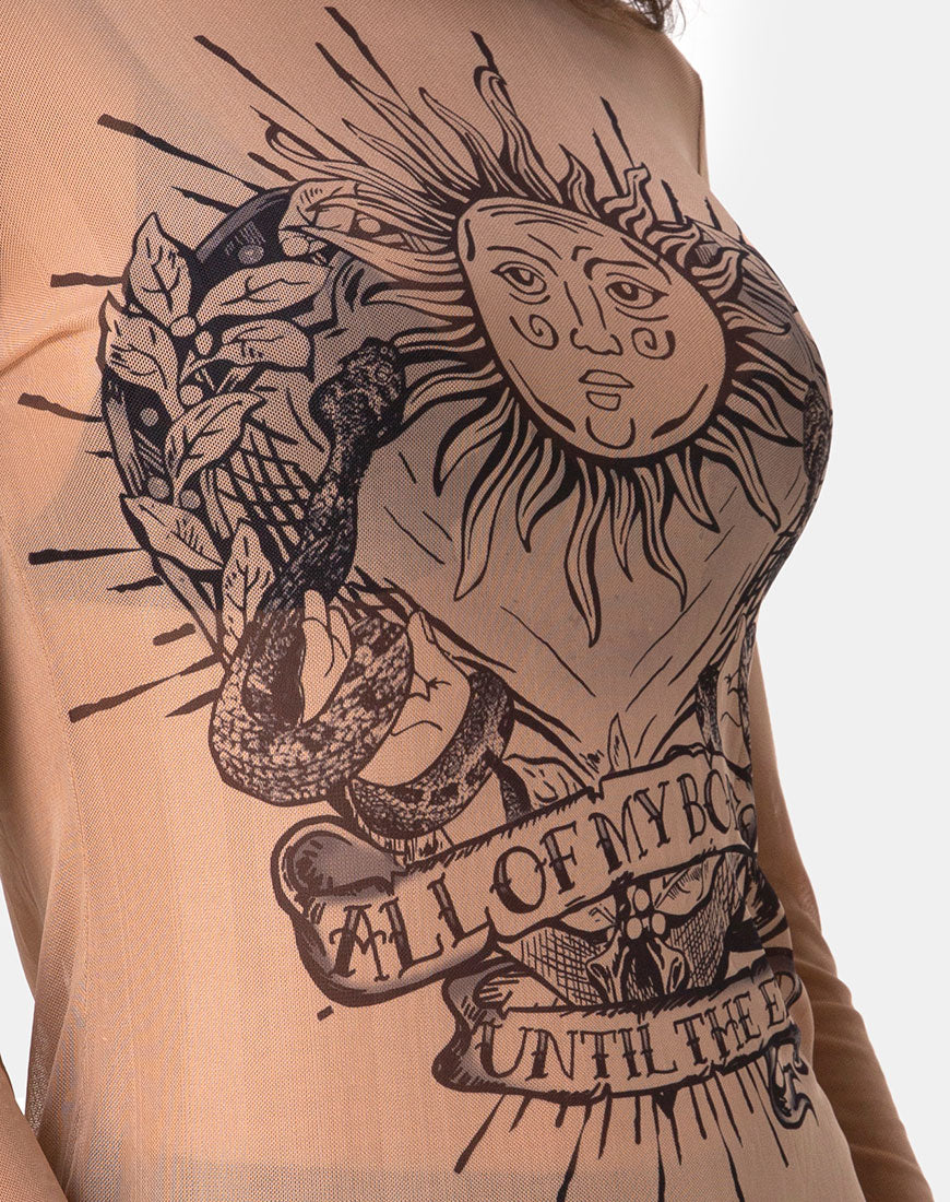 Image of Wyatt Dress in Alchemy Net Taupe