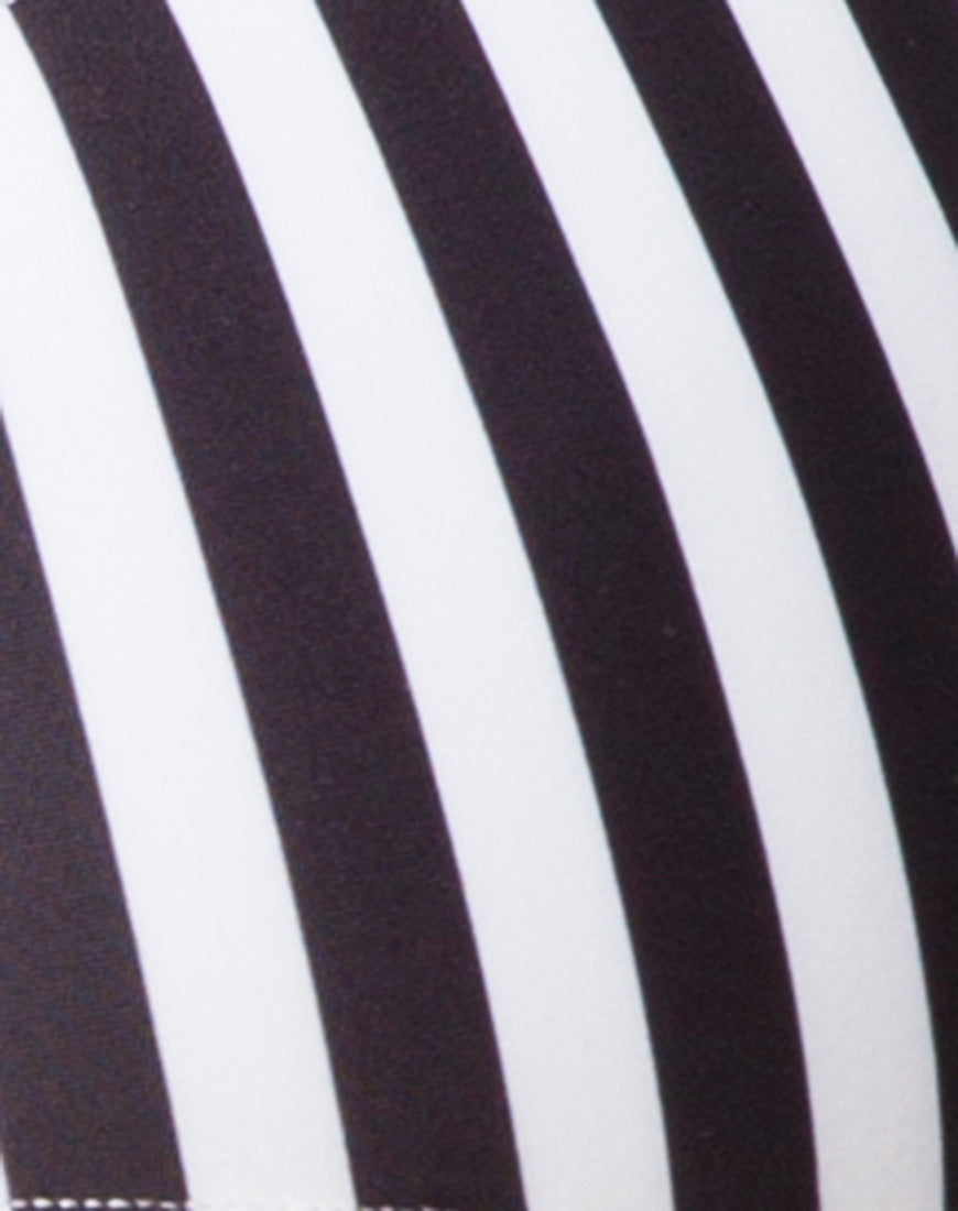 Image of Xeona Swimsuit in Black and White Stripe
