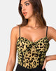 Image of Yecal Bodice in Lime Mesh with Black Animal Flocking