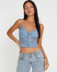 image of Yenko Crop Top in Lace Blue