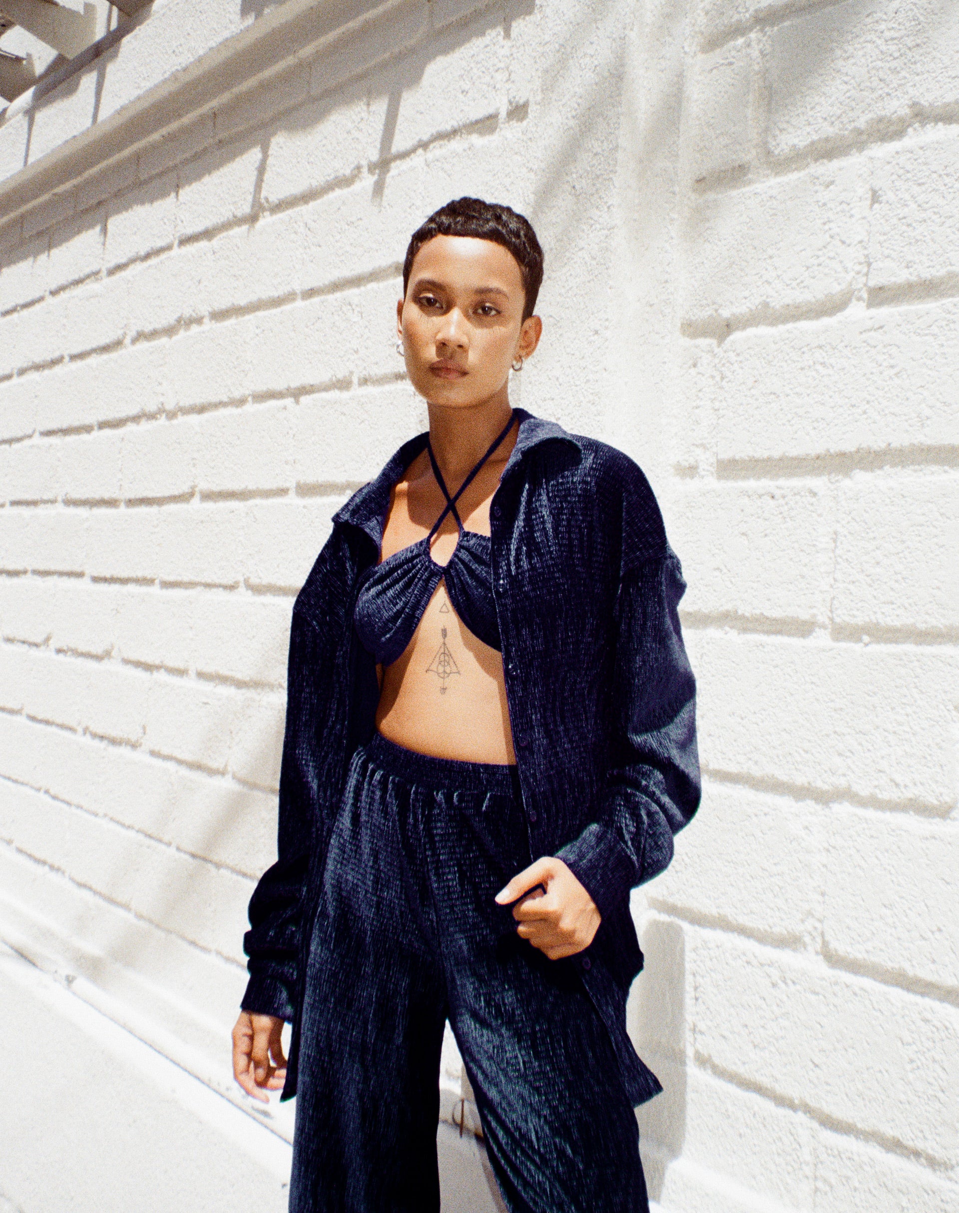 image of Dael Oversized Shirt in Velvet Navy