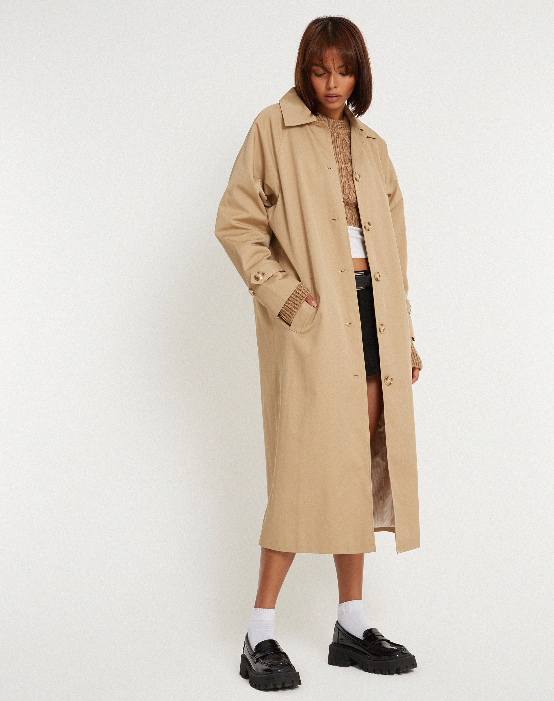 Striped trench coat cheap
