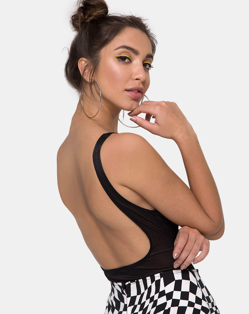 Yora Bodice in Black Nylon Sheer Mesh