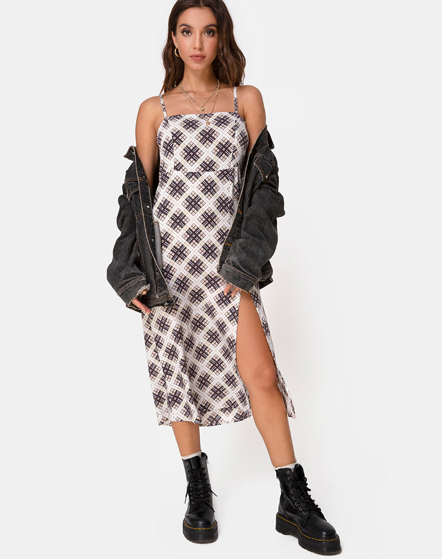 Image of Yosha Midi Dress in Kate Check