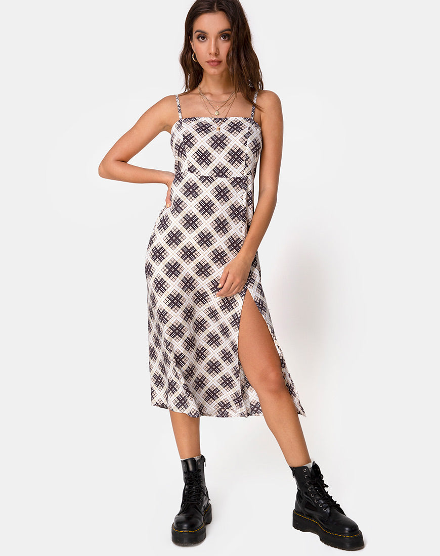 Image of Yosha Midi Dress in Kate Check