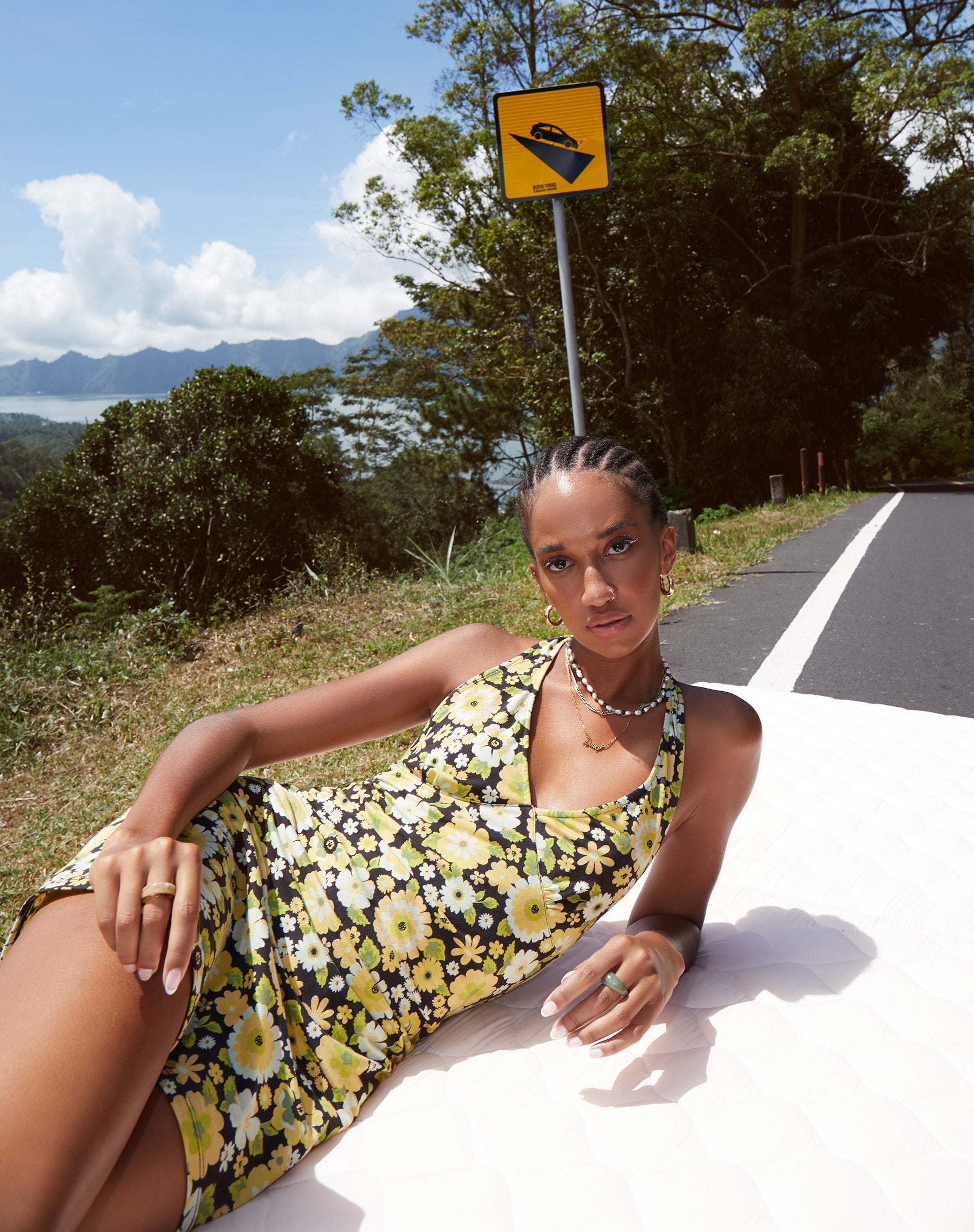 Backless Yellow and Black Floral Mini Dress | Yvette motelrocks.com Backless Yellow and Black Floral Mini Dress | Yvette motelrocks.com