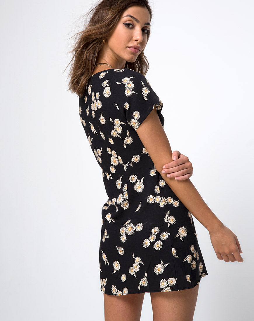 Image of Zavacca Tea Dress in Grunge Daisy Floral