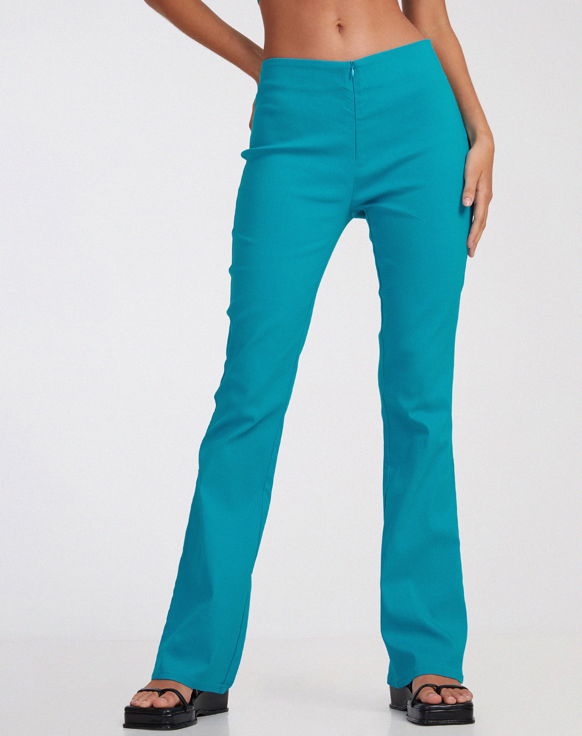 Turquoise flare hotsell pants
