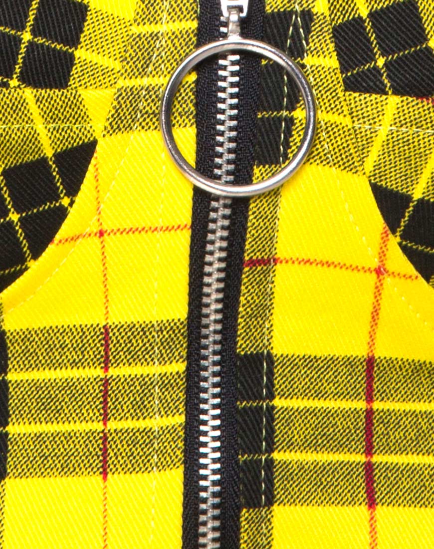 Image of Zipshi Crop Top in Winter Plaid Yellow