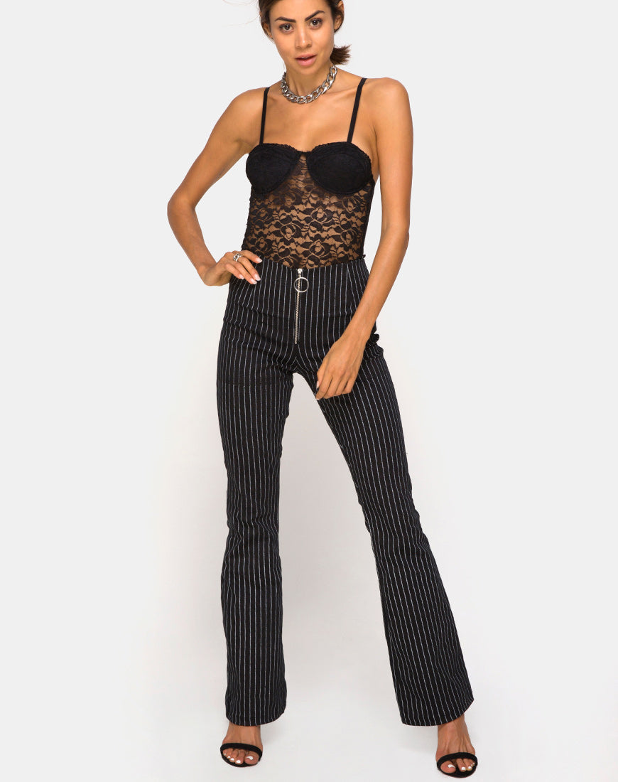 Image of Zolia Trouser in Pinstripe Black