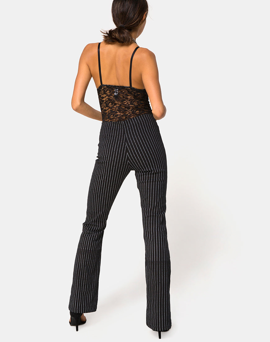 Image of Zolia Trouser in Pinstripe Black