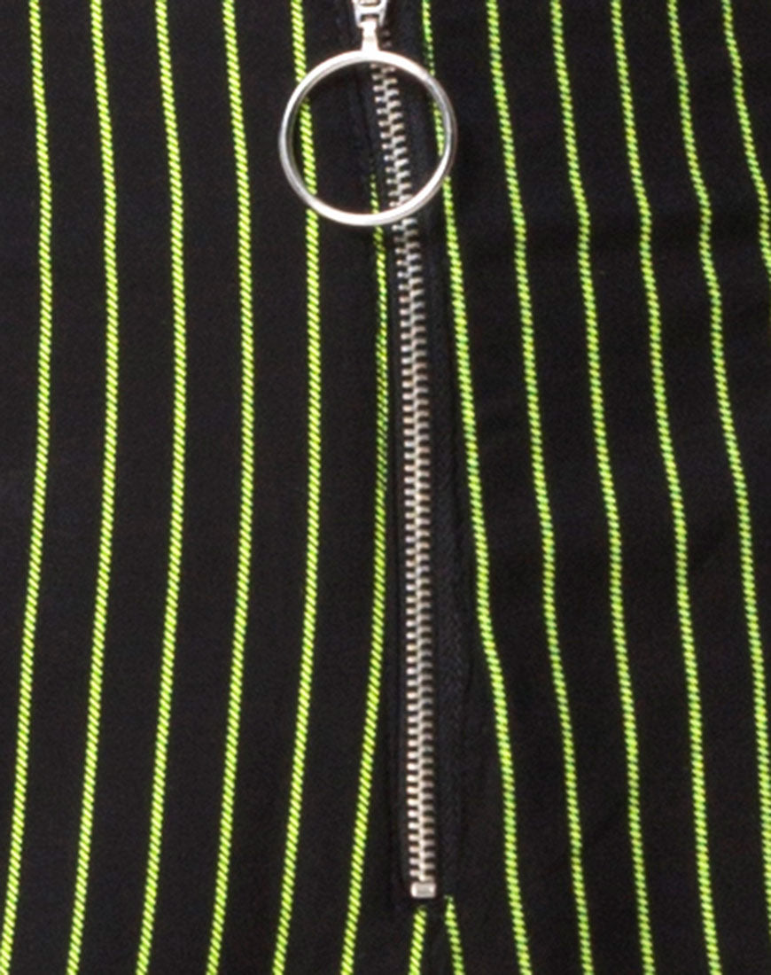 Image of Zolipa Wide Leg Trouser in Neon Pinstripe