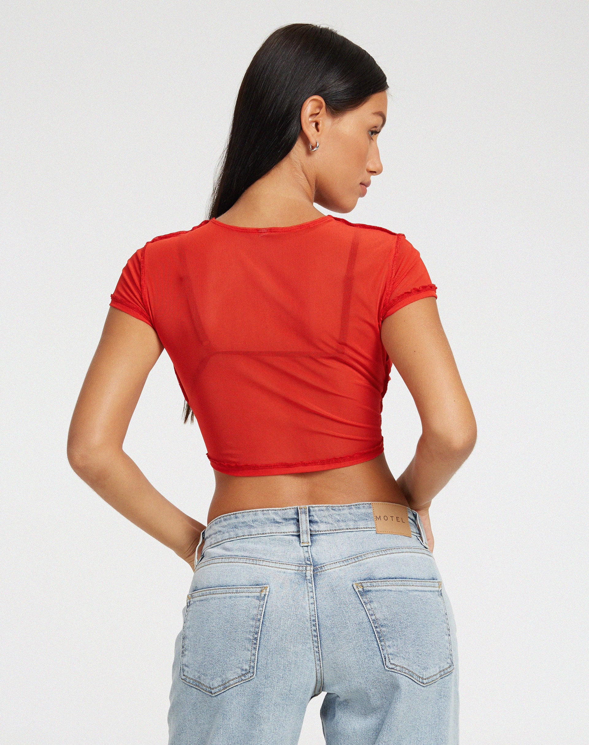 Image of Zorave Top in Mesh Red