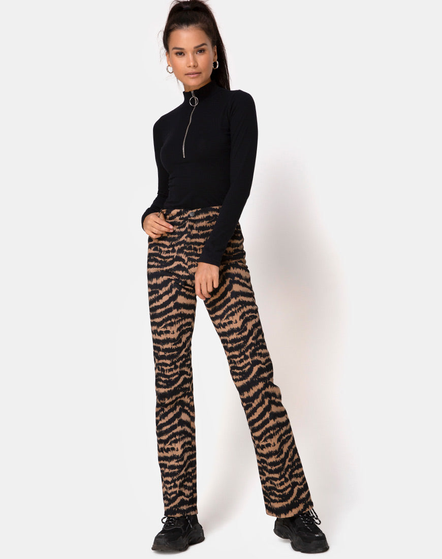 Image of Zoven Trouser in Animal Drip Brown