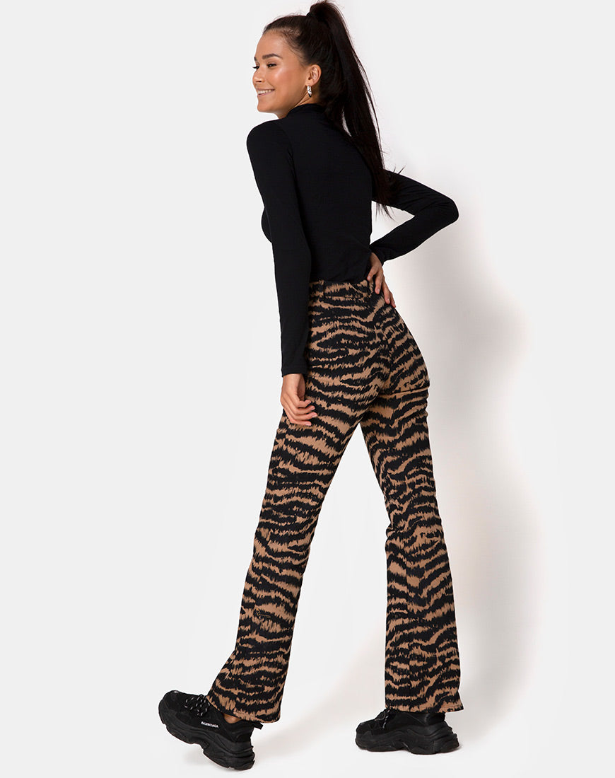 Image of Zoven Trouser in Animal Drip Brown