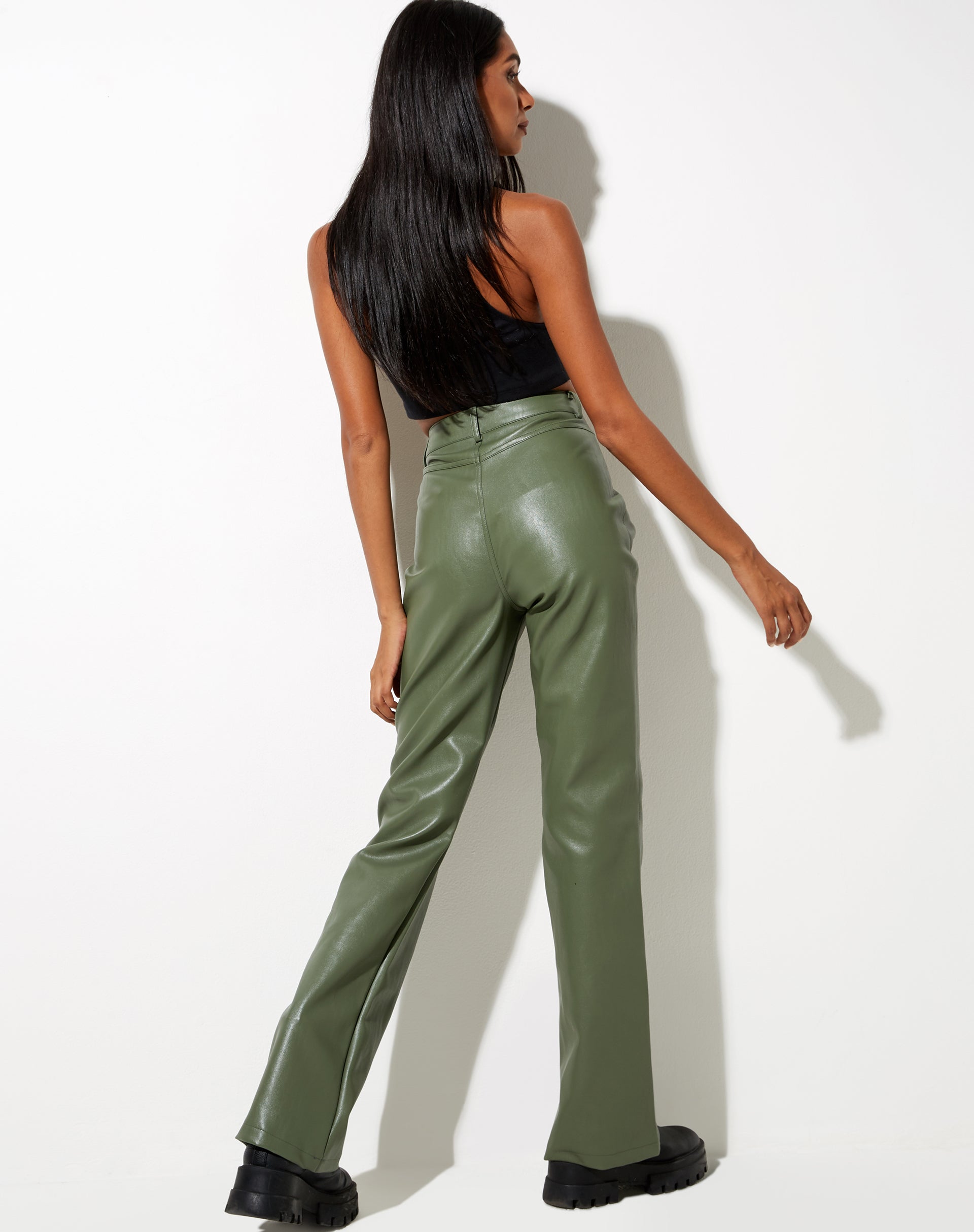Image of Zoven Flare Trouser in Pu Green