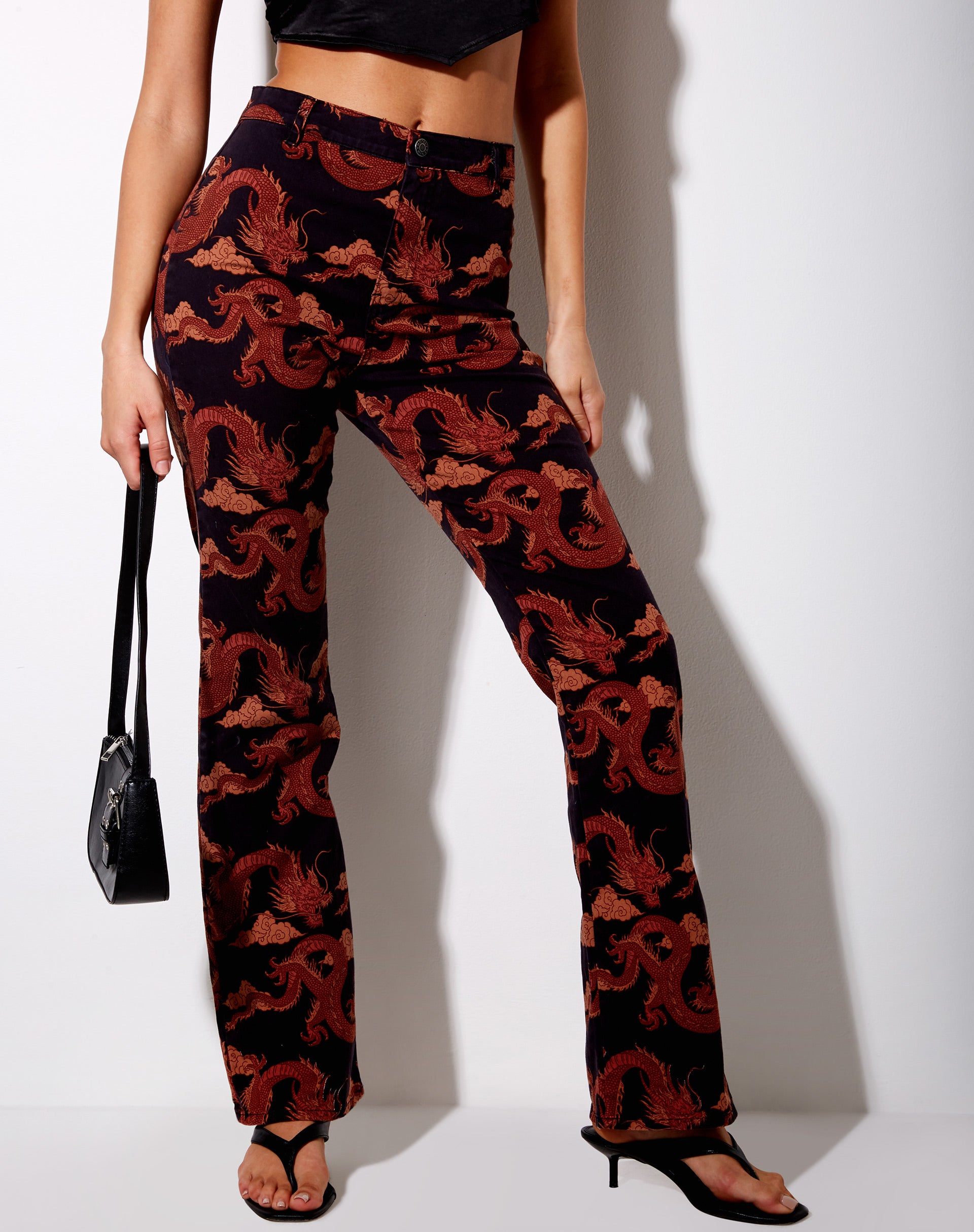 Image of Zoven Flare Trouser in Tonal Dragon Orange