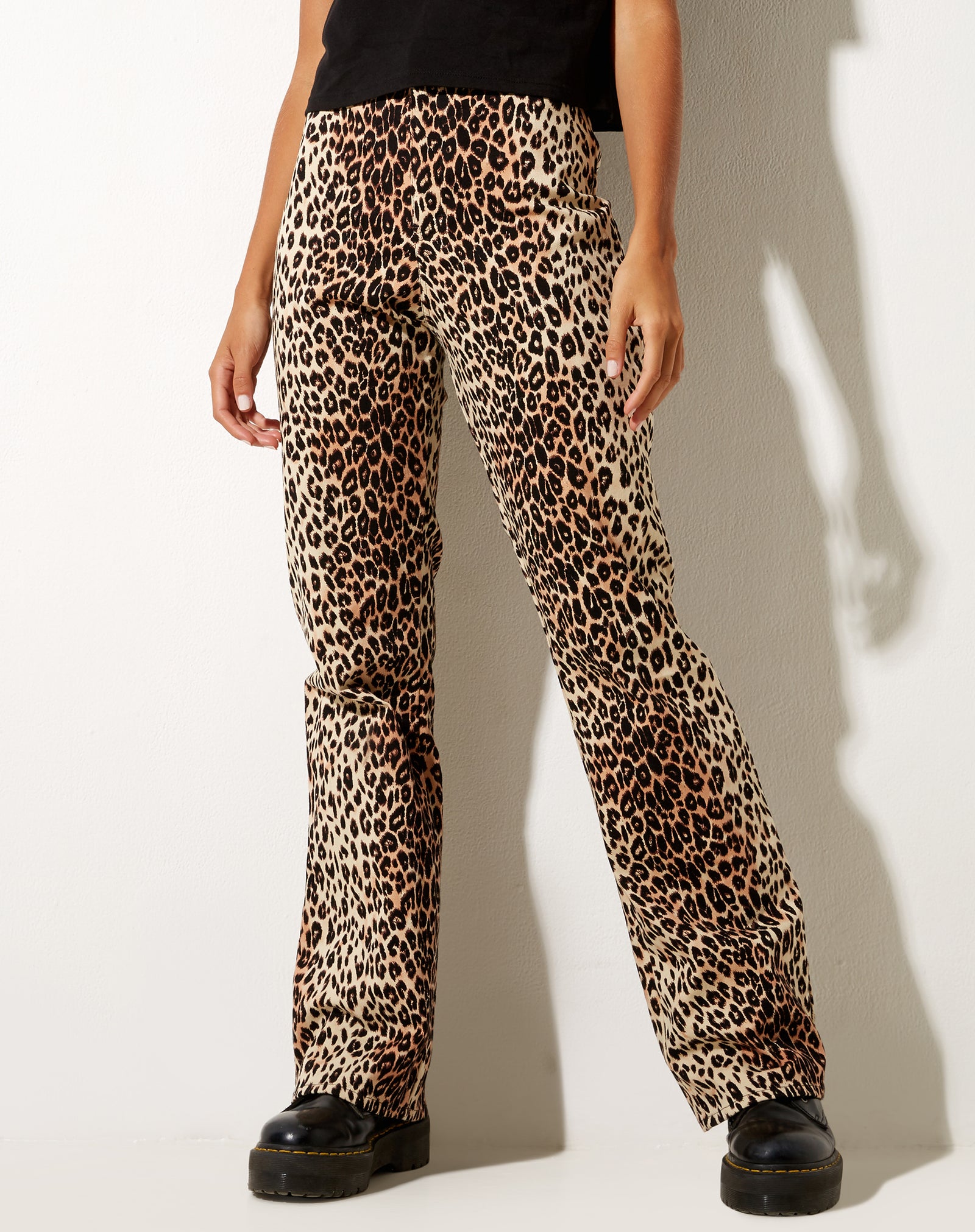 Plus Leopard Print Flare Leg Pants  SHEIN IN