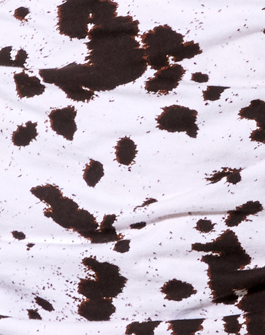 Image of Zura Bodycon Skirt in Mini Cow Black and White