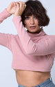 Image of Moeena High Neck Top in Knit Crinkle Rib Pink