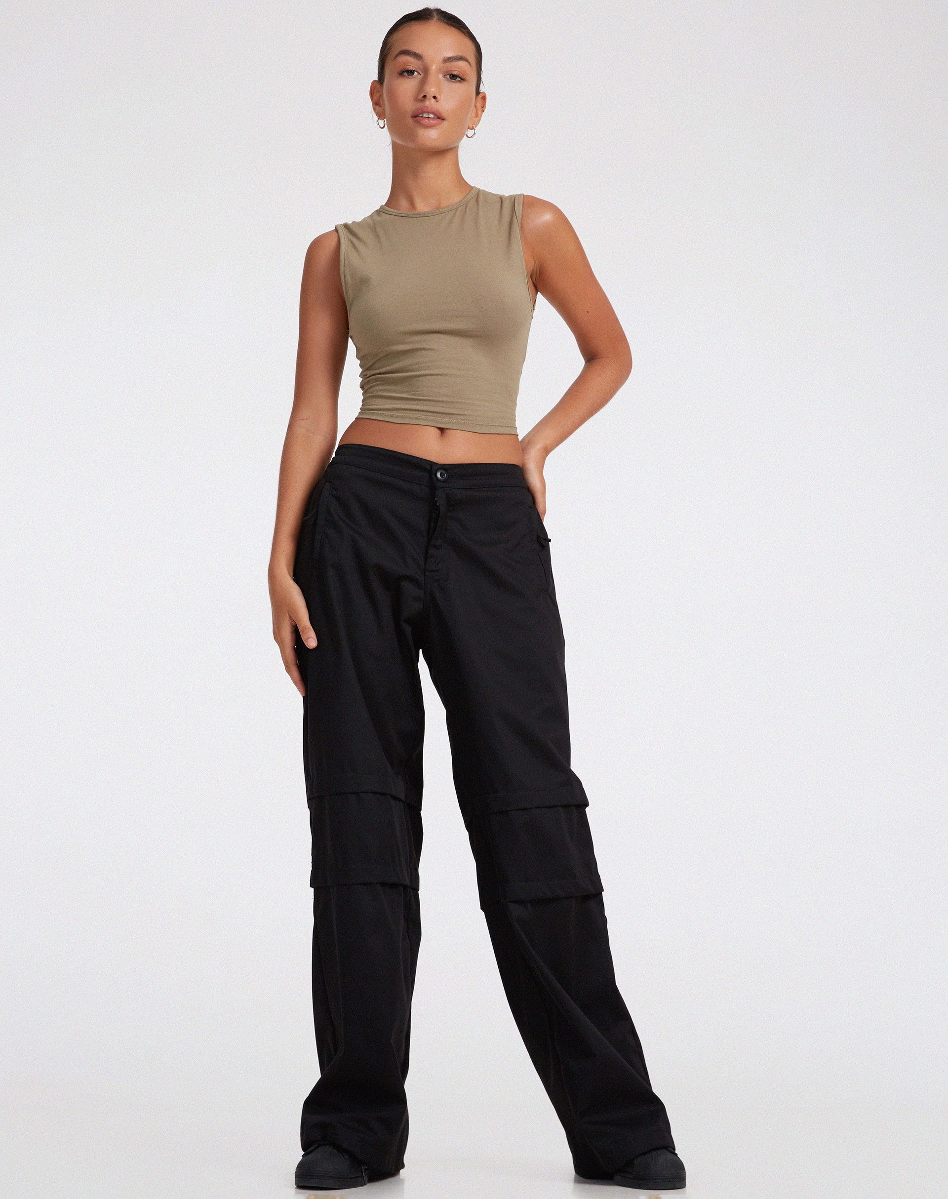 Image of Eilid Wide Leg Trouser in Drill Black