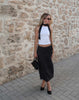 Image of MOTEL X JACQUIE Duende Midi Skirt in Sketchy Stripe Black