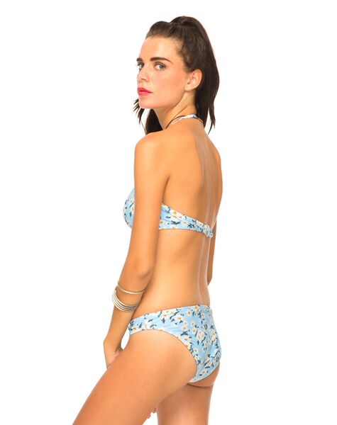 Image of Tormaline Bandeau Bikini Top in Blue White Daisy